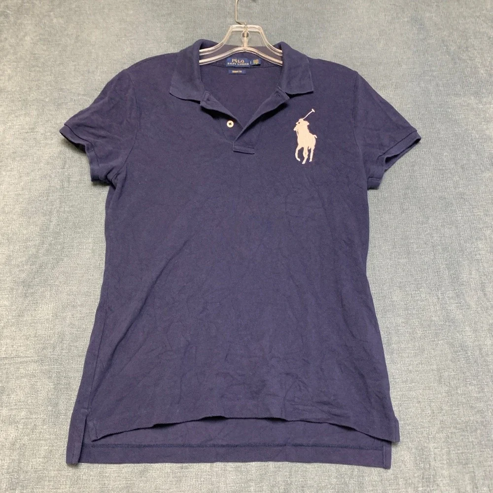Polo Ralph Lauren Shirt Mens Small Blue Hi Lo Hem Performance Golf Skinny Fit